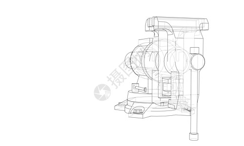 轮廓虎钳向量 线框样式维修服务技术草图乐器绘画建造金工工业插图图片