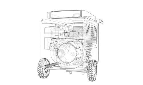 概述便携式汽油发电机 vecto车站发动机草图工具建造电极电气乐器电压机器图片