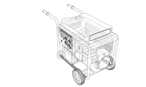 概述便携式汽油发电机 vecto电气建造活力工具机器绘画车站电极气体插图图片