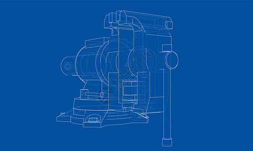 轮廓虎钳向量 线框样式工具维修工作插图服务技术工业墨水建造机械图片