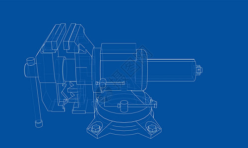 轮廓虎钳向量 线框样式工具草图插图墨水机械服务技术绘画维修金工图片