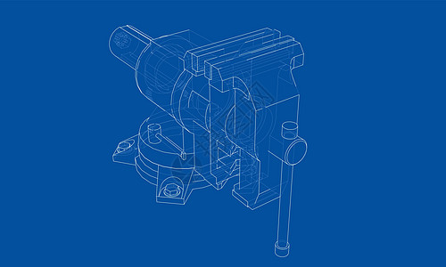 轮廓虎钳向量 线框样式维修建造工业绘画服务技术乐器草图机械插图图片