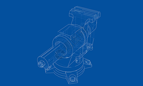 轮廓虎钳向量 线框样式金工服务工作墨水机械插图乐器绘画工具建造图片