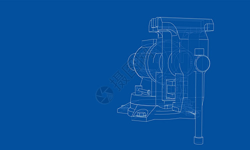 轮廓虎钳向量 线框样式建造机械技术乐器插图工业草图工具维修工作图片