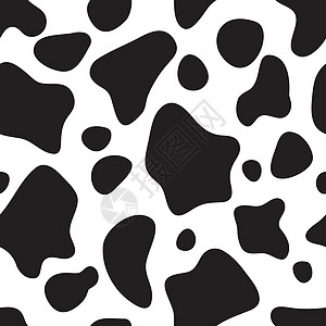 黑色和白色的无缝模式 牛皮背景绘画织物插图动物时尚荒野斑点农场打印皮肤图片