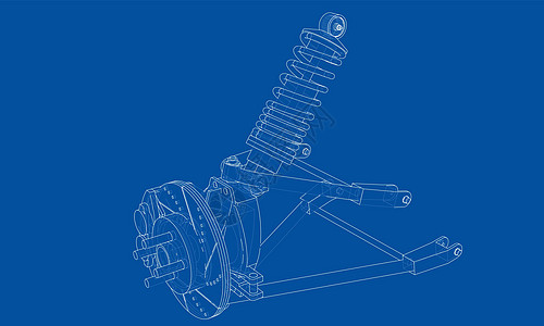 带减震器的汽车悬架 韦克托机械金属车辆服务车轮力学轮胎绘画圆圈螺旋图片