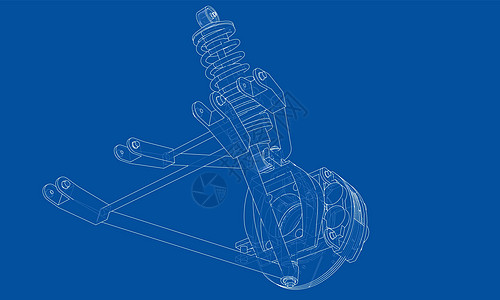 带减震器的汽车悬架 韦克托绘画车辆圆圈插图吸收器机器运输技术橡皮维修图片