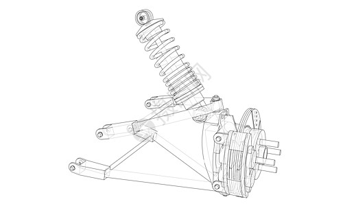 悬架插图线框高清图片