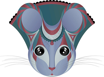 乐不思鼠对称的动物 立领中的鼠标 矢量怡乐思插画