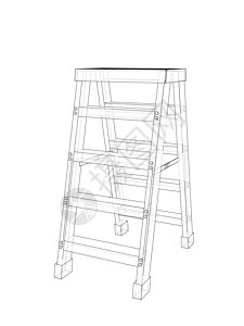 概述家庭步骤 韦克托服务存货楼梯绘画墨水维修折叠梯阶梯工具插图图片