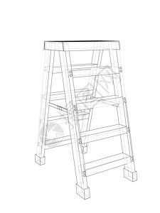 概述家庭步骤 韦克托折叠梯工具楼梯插图阶梯维修草图乐器墨水绘画图片