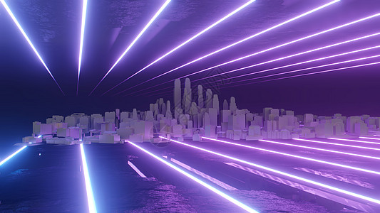 抽象夜城 3D 图案天际辉光商业蓝色横幅技术街道天空市中心城市图片