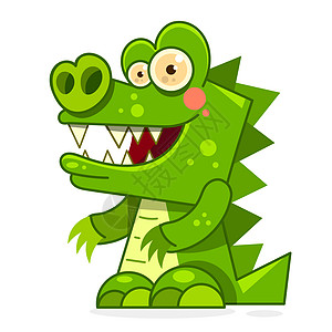 可爱的卡通 crocodile 矢量说明 准备设计 贺卡孩子怪物野生动物插图鳄鱼热带漫画快乐捕食者荒野图片