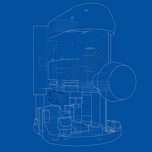 轮廓铣床 韦克托机器钻孔插图刀具工厂风化工具服务木工技术背景图片