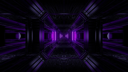 黑暗空间科幻隧道背景与抽象纹理背景 3d 它制作图案技术反射小说走廊辉光对比度渲染插图墙纸太空图片