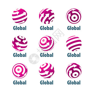 矢量标志 glob圆形圆圈身份网络轨道蓝色丝带互联网公司世界图片