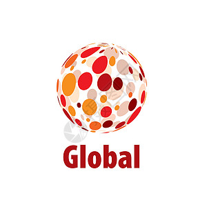 矢量标志 glob公司地球白色行星红色圆圈技术圆形轨道商业图片