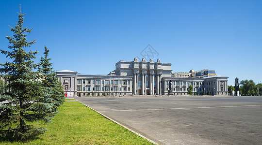 俄罗斯萨马拉Kuibyshev广场歌剧院和芭蕾舞楼中心房子旅游胡同旅行地区建筑建筑学吸引力天空图片