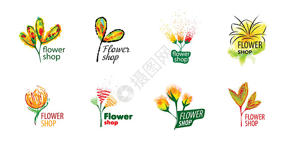 卖花的标志 它制作图案抽象矢量庆典插图植物艺术卡片叶子生日横幅沙龙商业图片