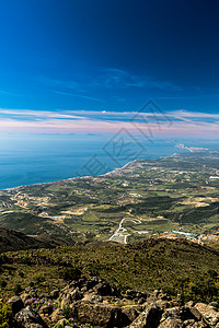 来自塞拉贝尔梅贾的直布罗陀海峡岩石山脉海景海岸旅行悬崖地标天际城市海岸线图片