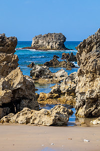 西班牙阿斯图里亚斯州Llanes 托罗海滩放松地标村庄海岸线风景海岸海洋旅行岩石假期图片