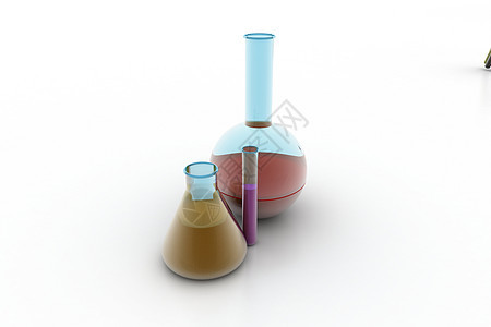 含有液体的实验室火瓶和试验管科学试管玻璃生物反射烧瓶化学品药店团体生物学图片