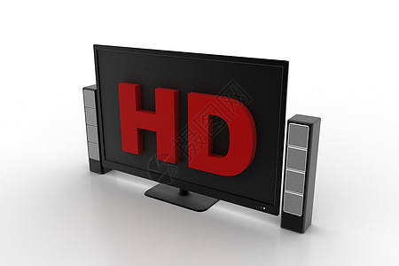 带扬声器的高清电视显示器技术电视展示空白宽屏平面电影监视器液体屏幕图片