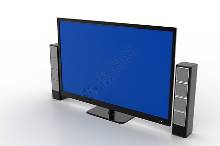 带扬声器的电视监视器电子空白推介会播送屏幕液晶液体水晶宽屏框架图片