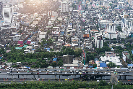 Bangkok城市和空中观的现代办公大楼天空住宅办公室建筑学风景公寓观光城市化社论旅行图片