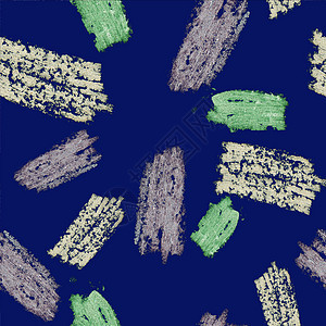 无缝图案 蓝色背景的化妆品铅笔涂料图片