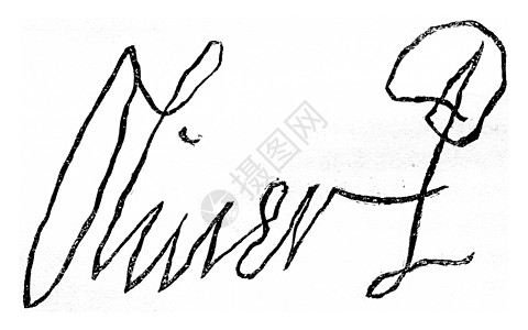 奥利弗·克伦威尔的签名传真 1599年才到图片