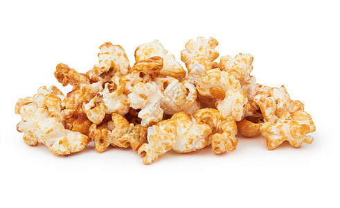 白色的爆米花焦糖电影食物营养棕色小吃黄色玉米背景图片
