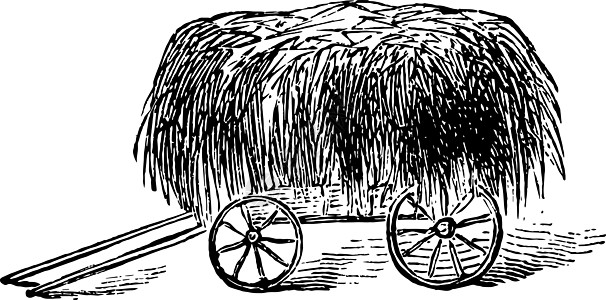 Hay Wagon 古董插图图片