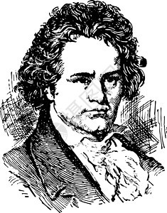 路德维希范贝多芬白色艺术雕刻黑色绘画作曲货车作曲家插图钢琴家图片