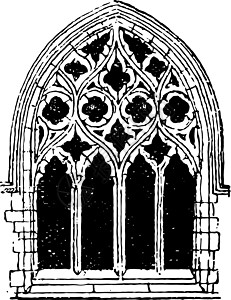 十四世纪的小哥特式窗户追踪器 文插画