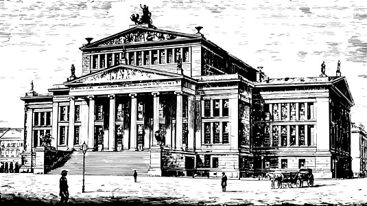 柏林的剧院以其宏伟的立面风格而著称图片