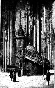 圣史蒂芬大教堂普尔比特 古董插图图片