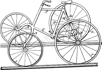 四轮铁路大路 古老的插图背景图片