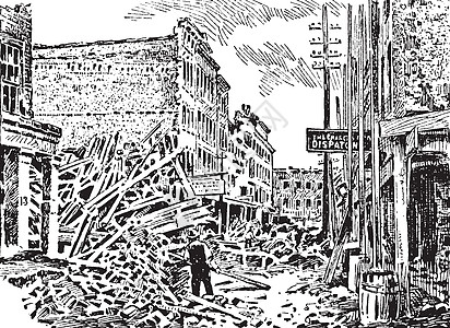 地震 古老的插图图片