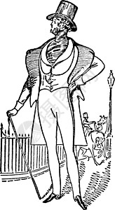 D'Orsay伯爵 古典插图背景图片