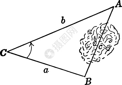 跨越湖历年的垂直三角图示 请查阅插图图片