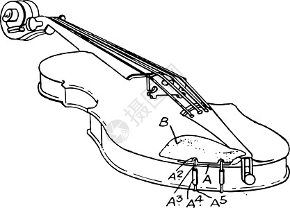 音乐小提琴复古插画图片