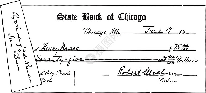 银行汇票 古董插图白色艺术草稿绘画雕刻黑色图片