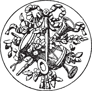 勋章符号是一条带笛子 文塔格的棉条的象征物图片