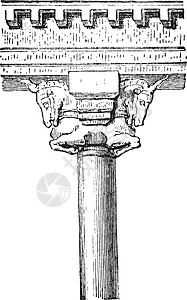 岩石墓中的柱头和柱台图片