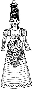米诺斯王宫爱琴海蛇女神古典插图插画