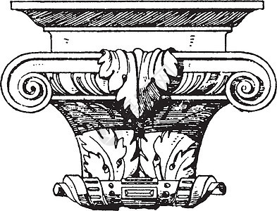 文艺复兴时期的控制台顶部成型复古雕刻背景图片
