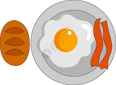 培根和鸡蛋白色 bac图片