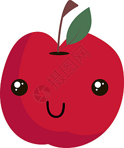 苹果白底丑陋的红苹果 插图 白底矢量插画