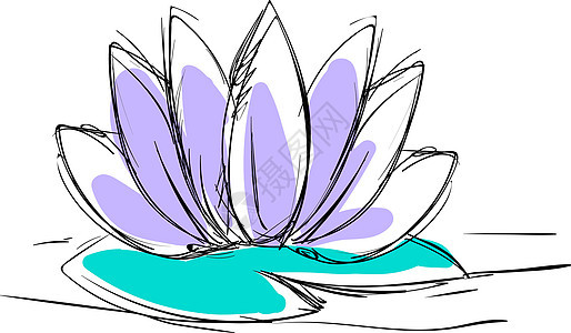 花朵绘画 插图 白色背景的矢量图片